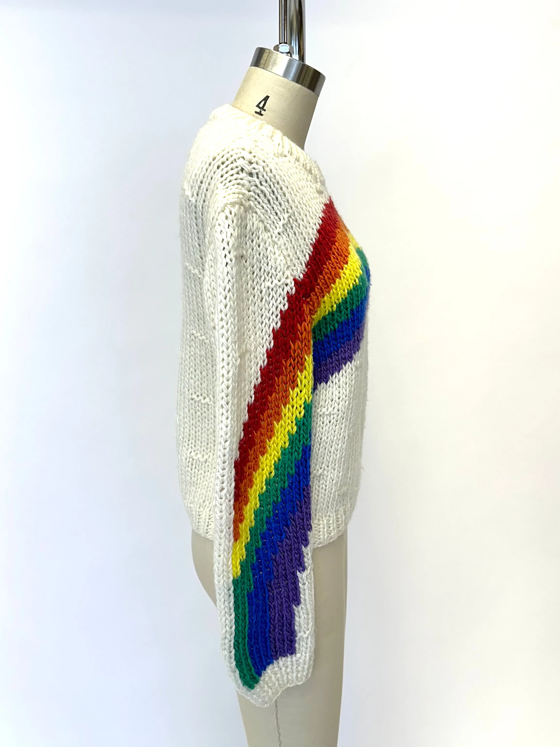 1970s Handmade Rainbow Sweater