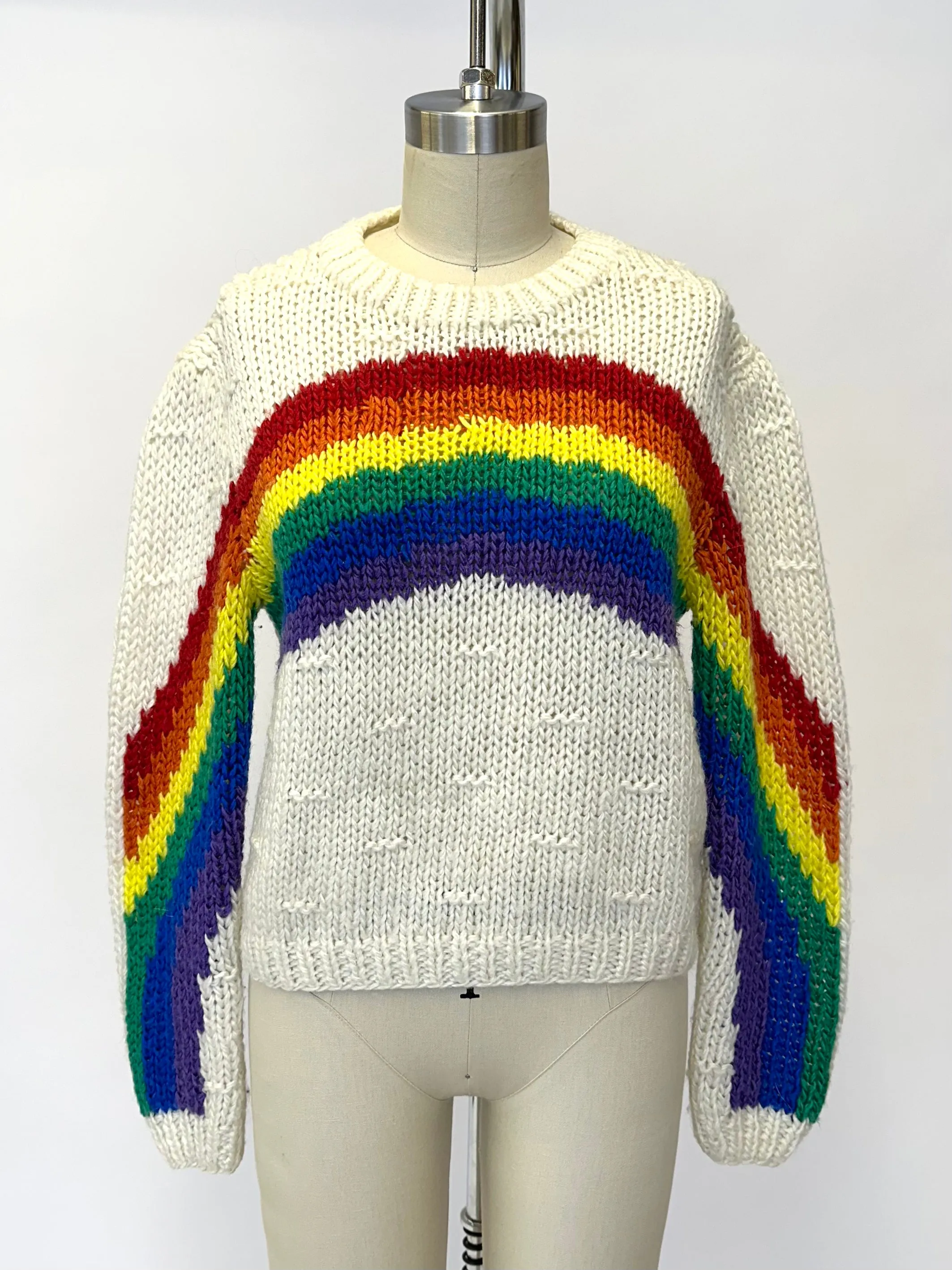 1970s Handmade Rainbow Sweater
