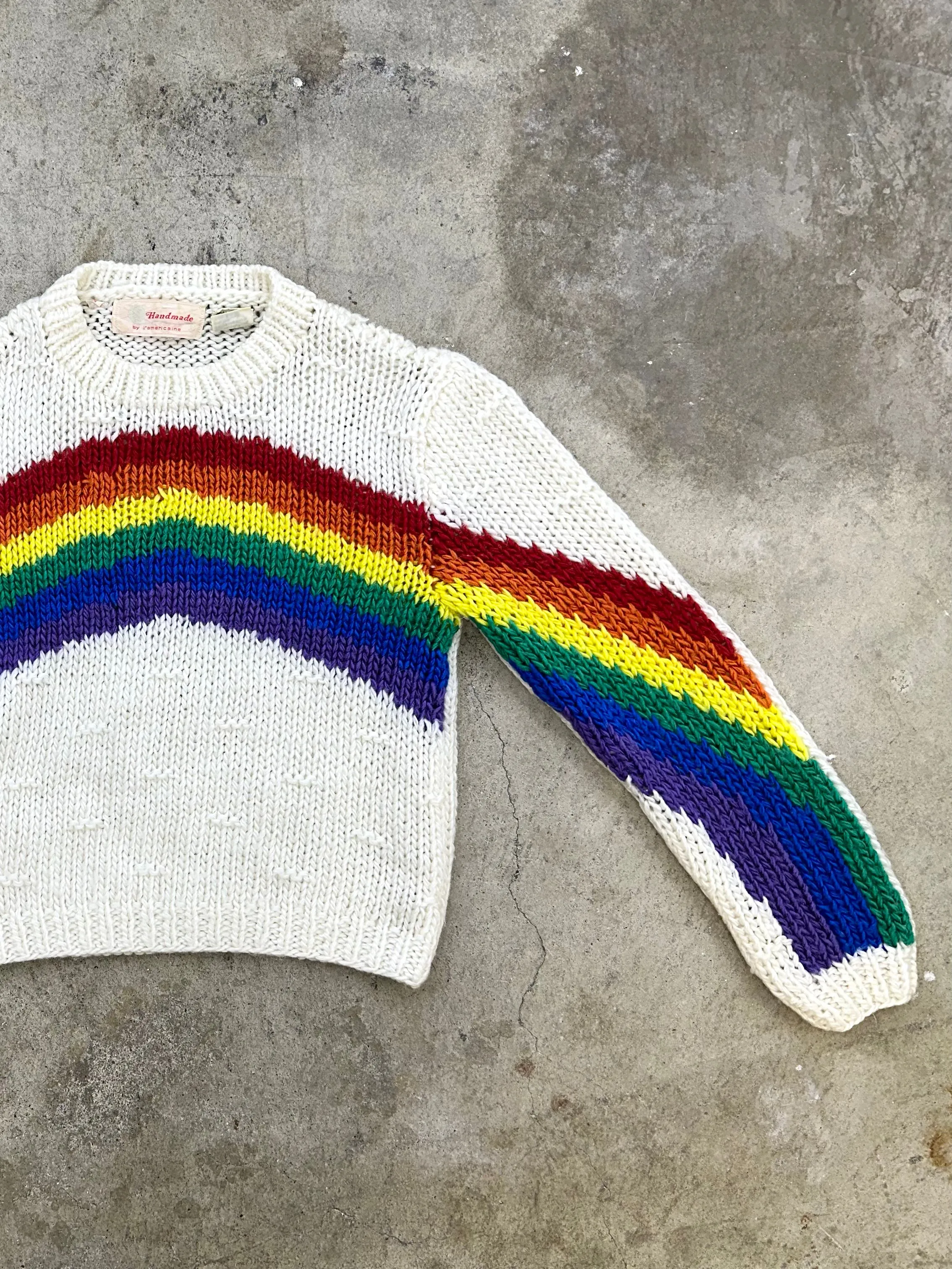 1970s Handmade Rainbow Sweater