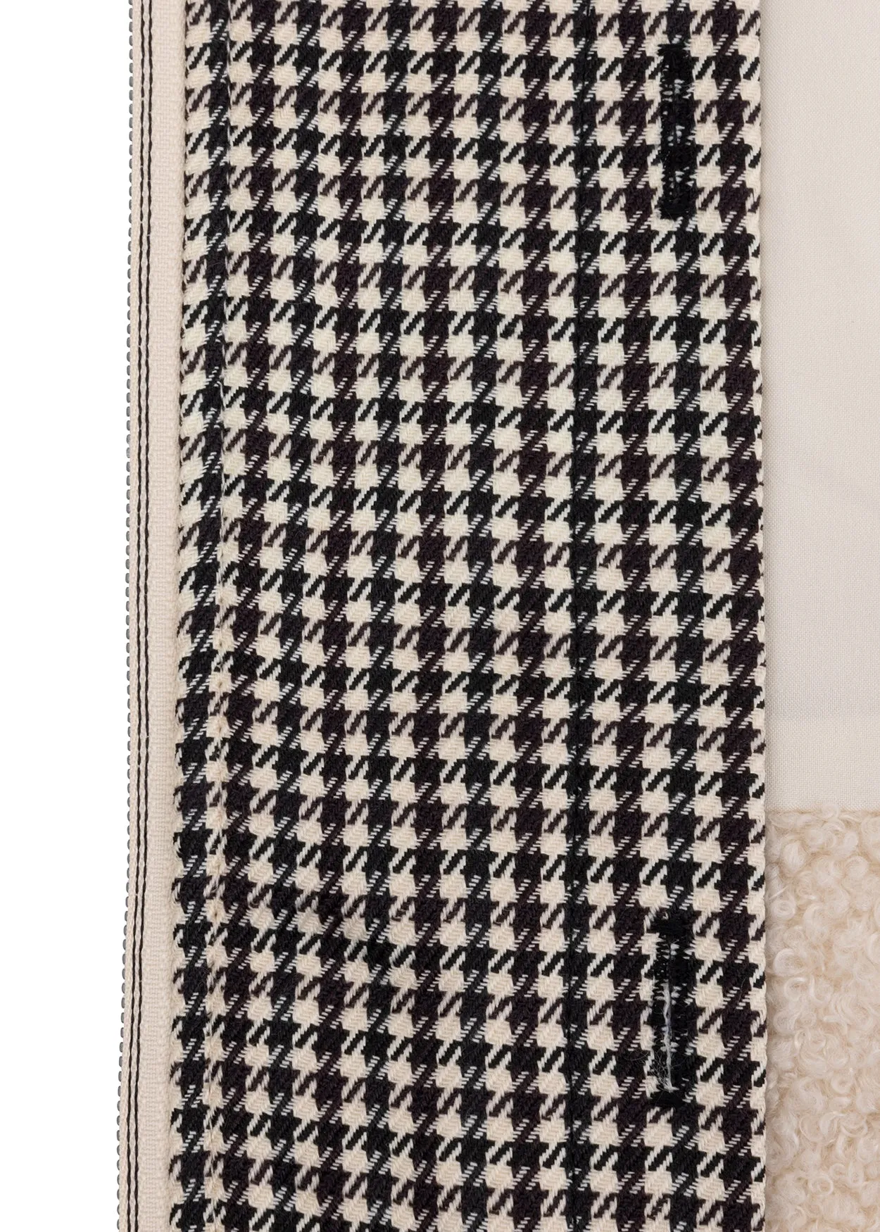 2-In-1 Teddy Jacket & Bodywarmer | Cream Houndstooth