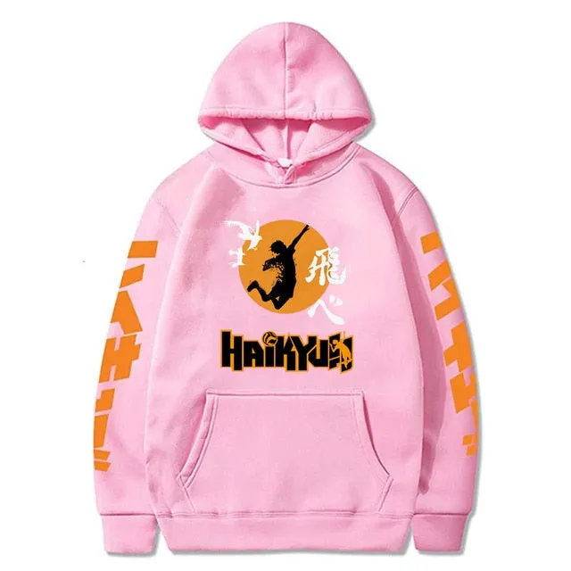 2020 Japan Anime Haikyuu Cosplay Hoodie Women Men Harajuku Sweatshirt Karasuno High School Pullover Hooded Jacket  Sportswear