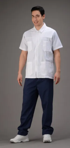 32" Men's Pleated Zip Lab Coat