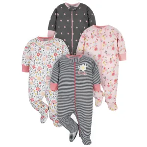 4-Pack Baby Girls Love You & Garden Floral Sleep 'N Plays
