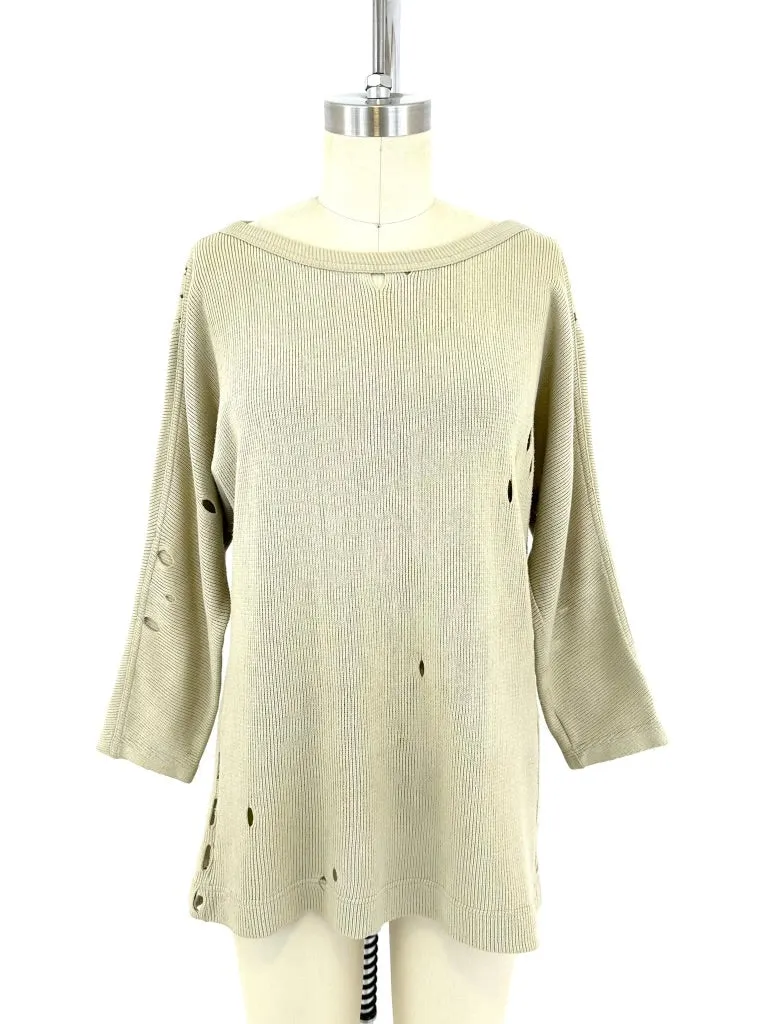 80s Issey Miyake Cutout Knit Sweater