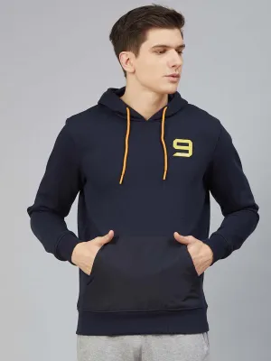 Alcis Men Navy Blue Solid Hooded Sweatshirt