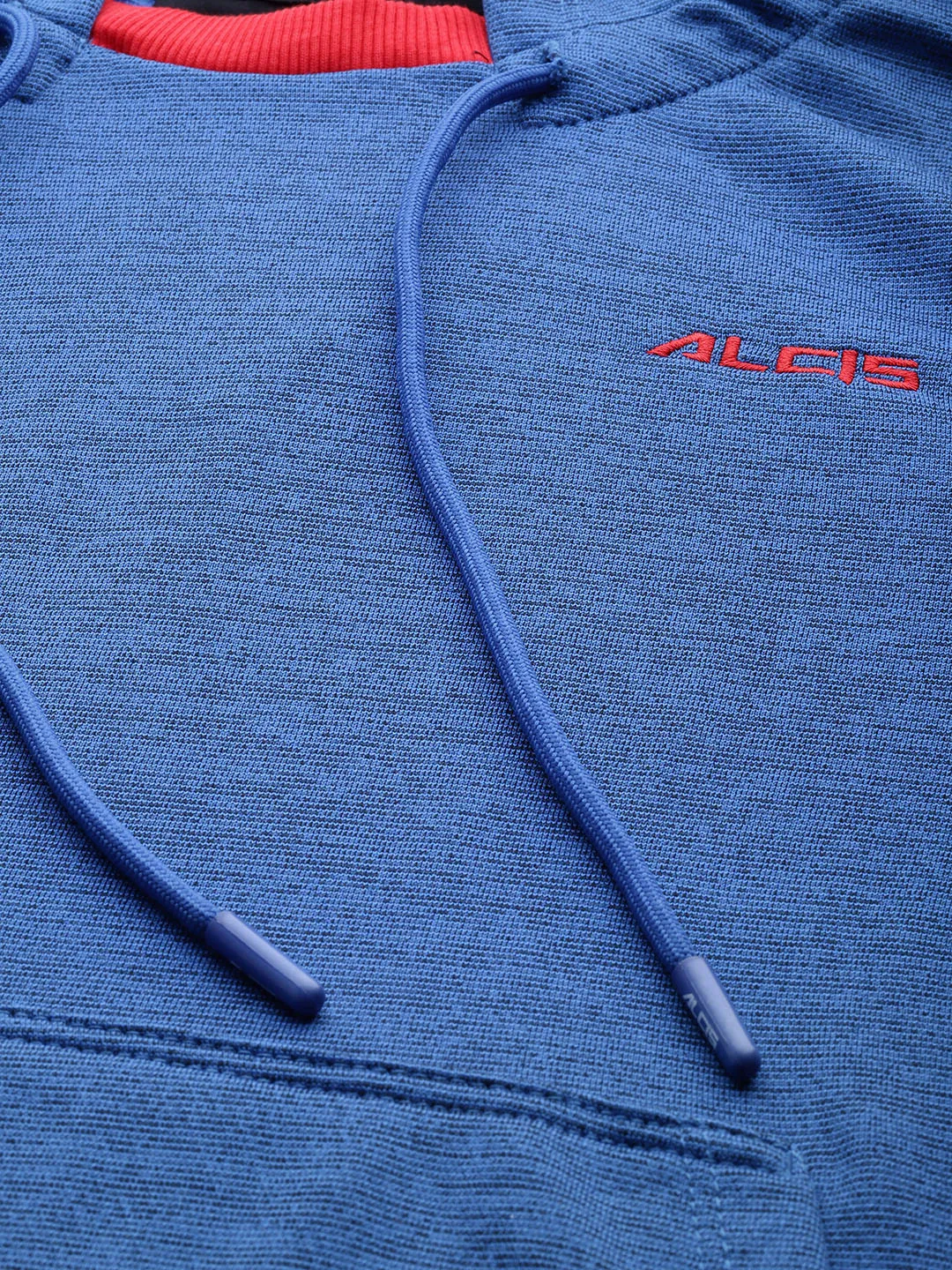Alcis Women Blue Self Design Hooded Sweatshirt