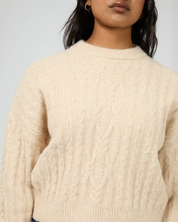 All About Eve Margaux Cable Knit - Vintage White