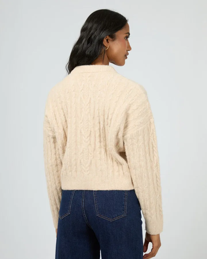 All About Eve Margaux Cable Knit - Vintage White
