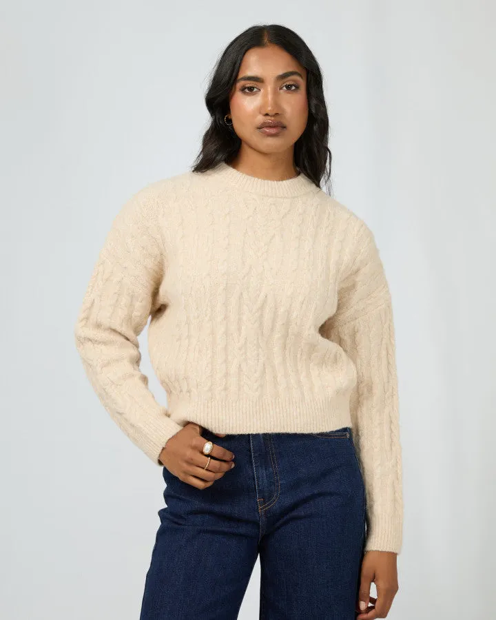 All About Eve Margaux Cable Knit - Vintage White