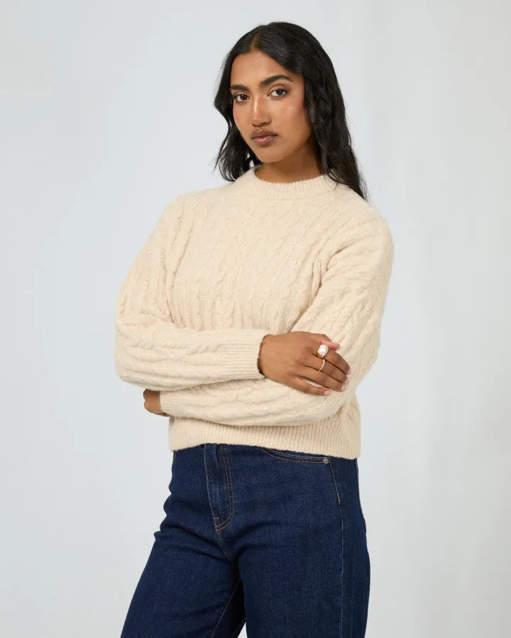 All About Eve Margaux Cable Knit - Vintage White