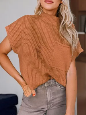 Always Essential Mock Neck Sweater: Gold