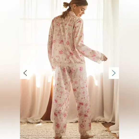 Anthropologie | Rachel Parcell | lace trimmed | floral | 2-piece | XL | pajamas