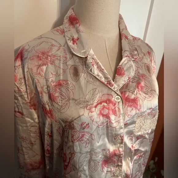 Anthropologie | Rachel Parcell | lace trimmed | floral | 2-piece | XL | pajamas