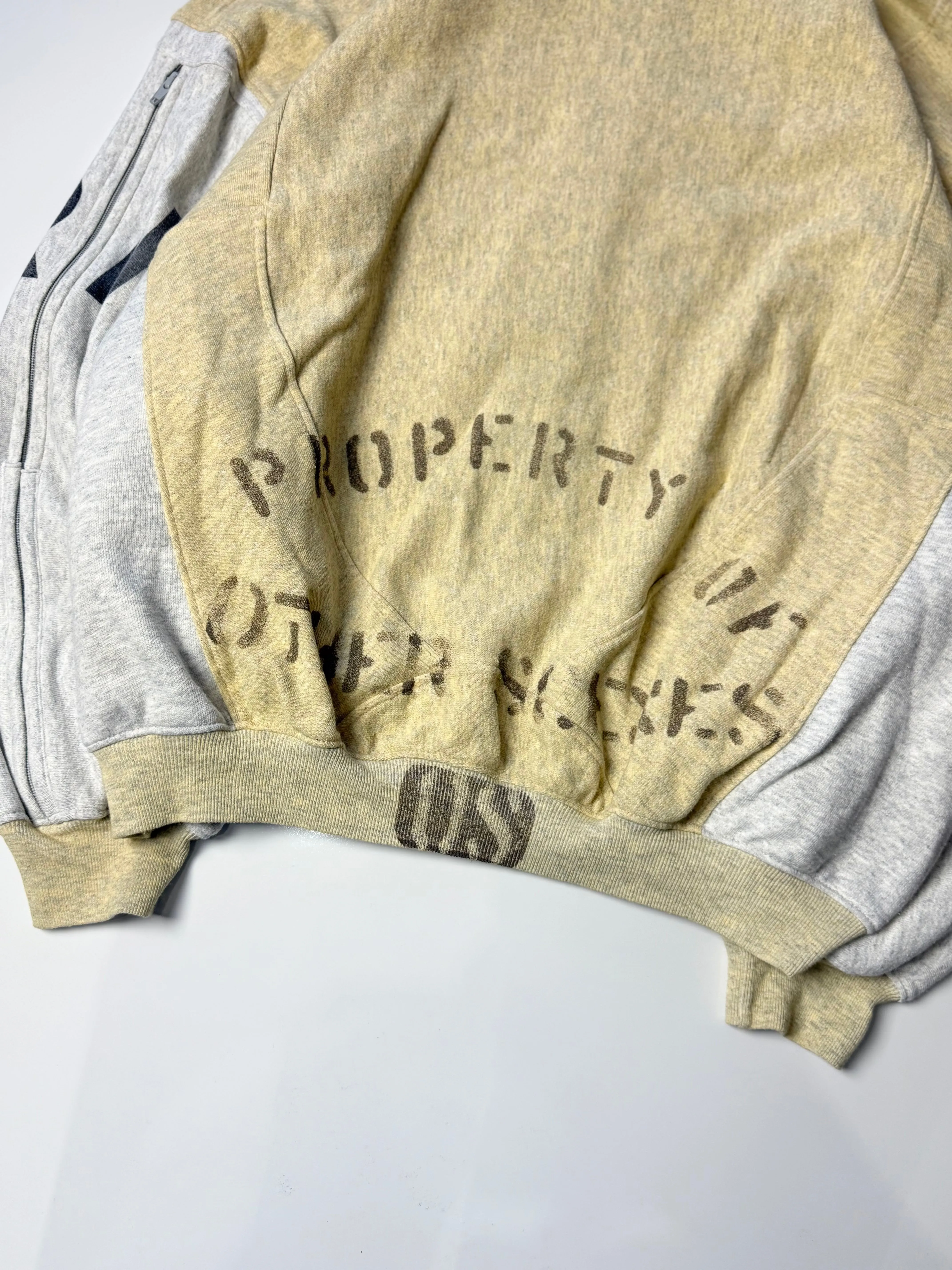 Army Rhinestone Zip-Up Hoodie
