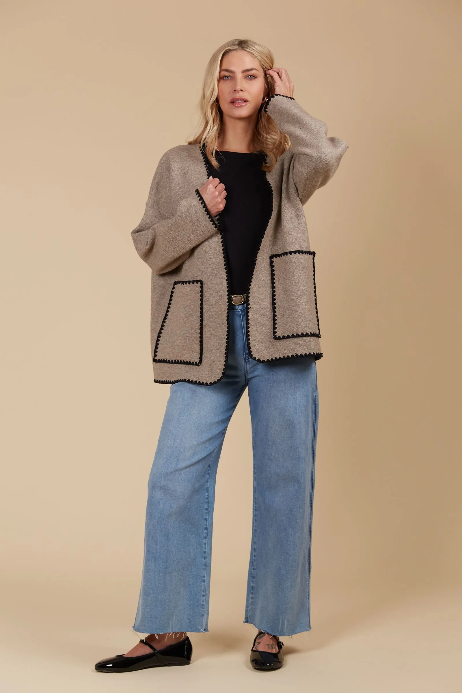 Athena Cardigan - Taupe
