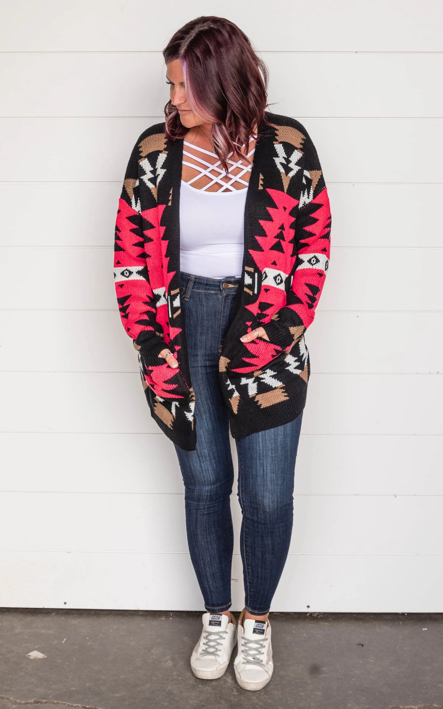 Aztec Open Cardigan