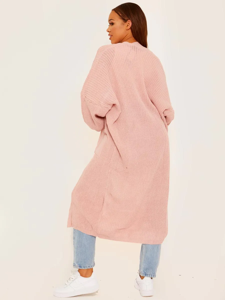 Balloon Sleeves Knitted Open Cardigan