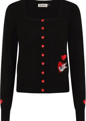 Banned Annie Love Swallow Cardigan Black