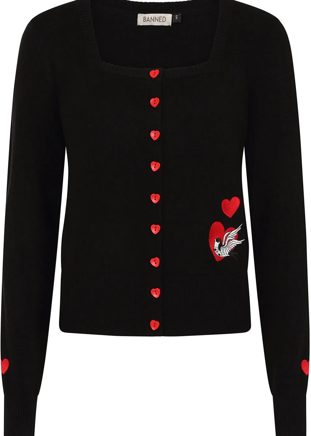 Banned Annie Love Swallow Cardigan Black