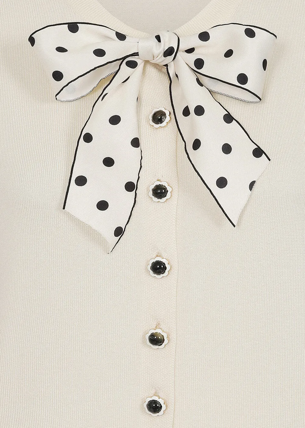 Banned Lady Luck Bow 40's Cardigan Cream