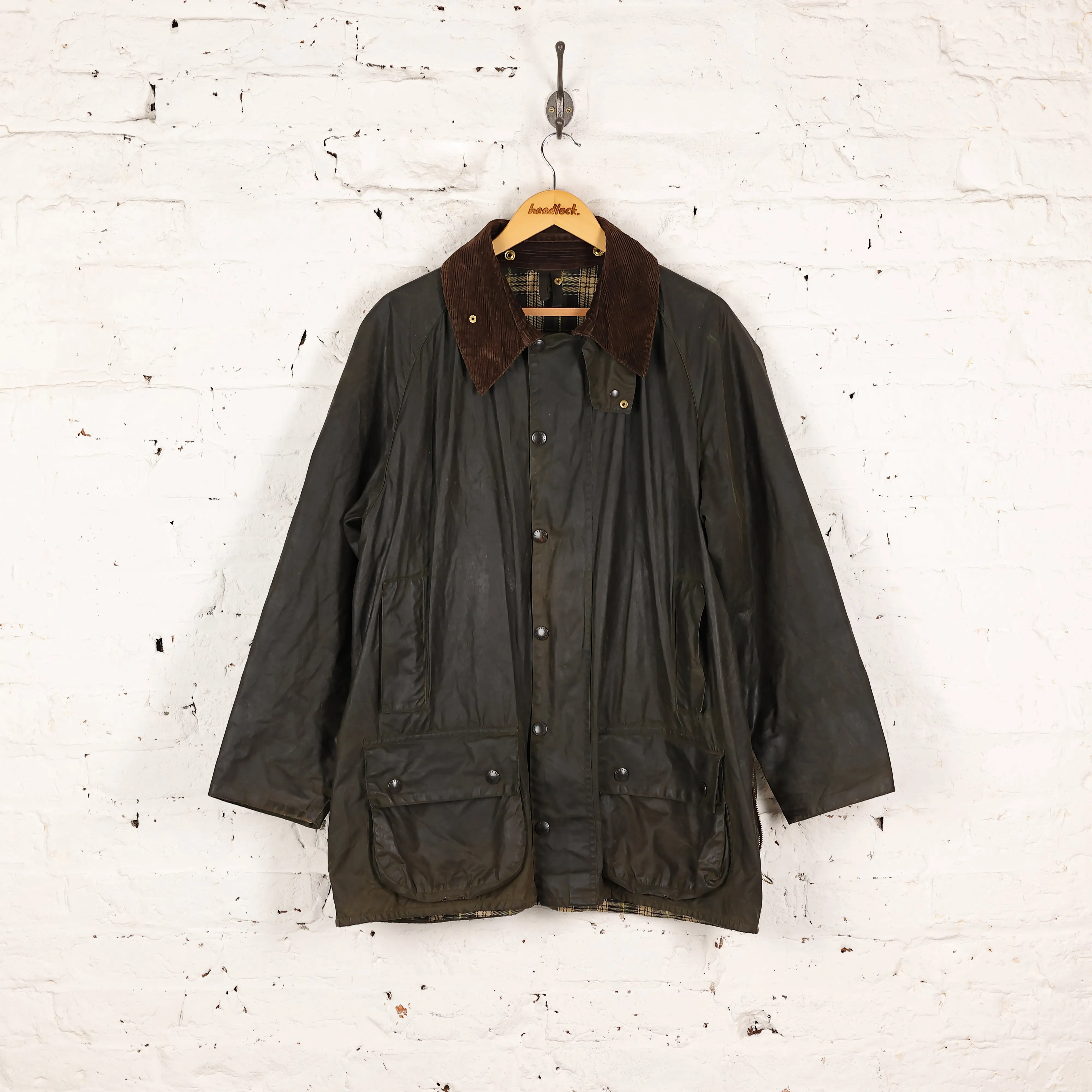 Barbour Beaufort Wax Jacket Coat - Green - XL