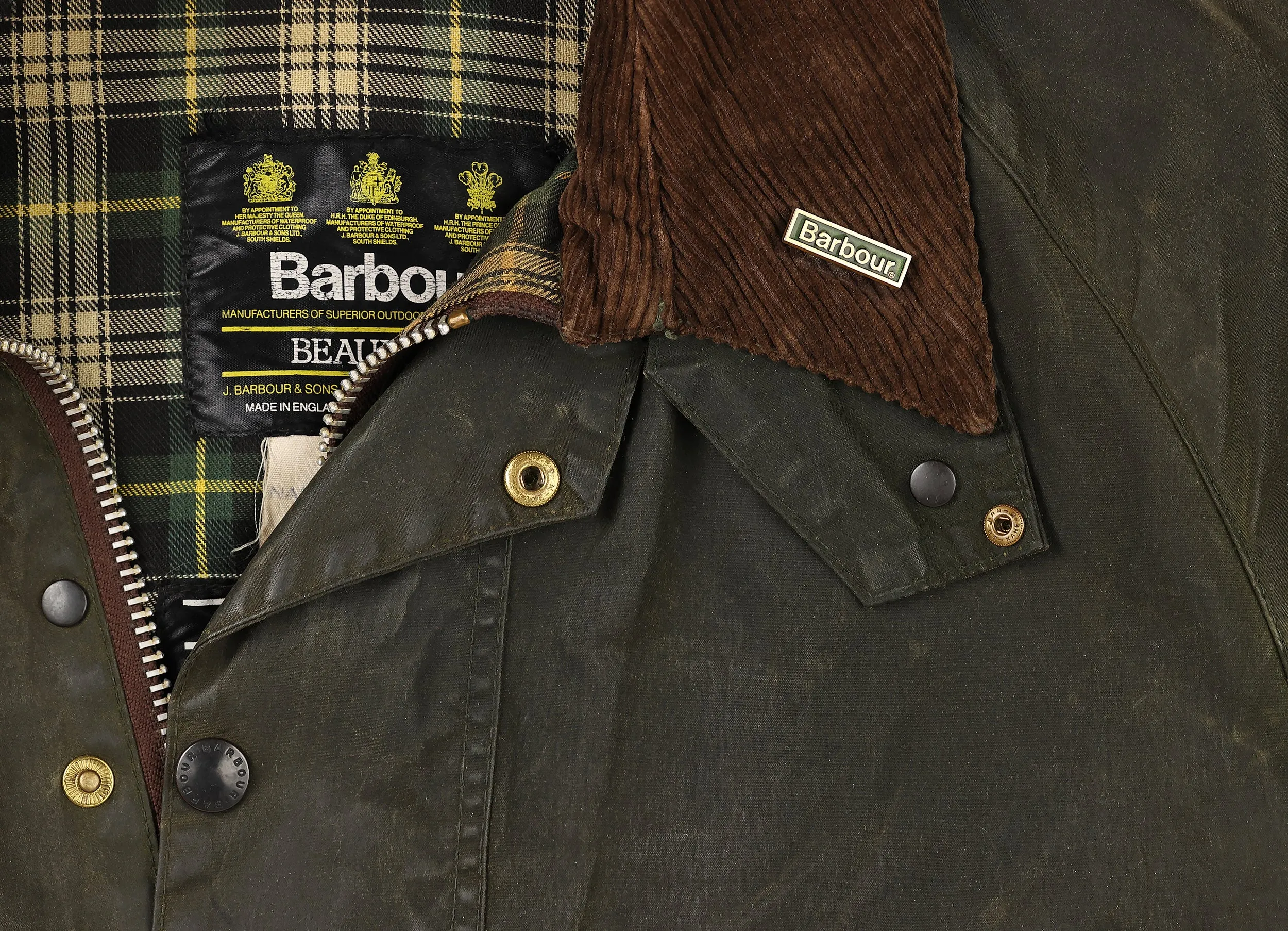 Barbour Beaufort Wax Jacket - Green - L