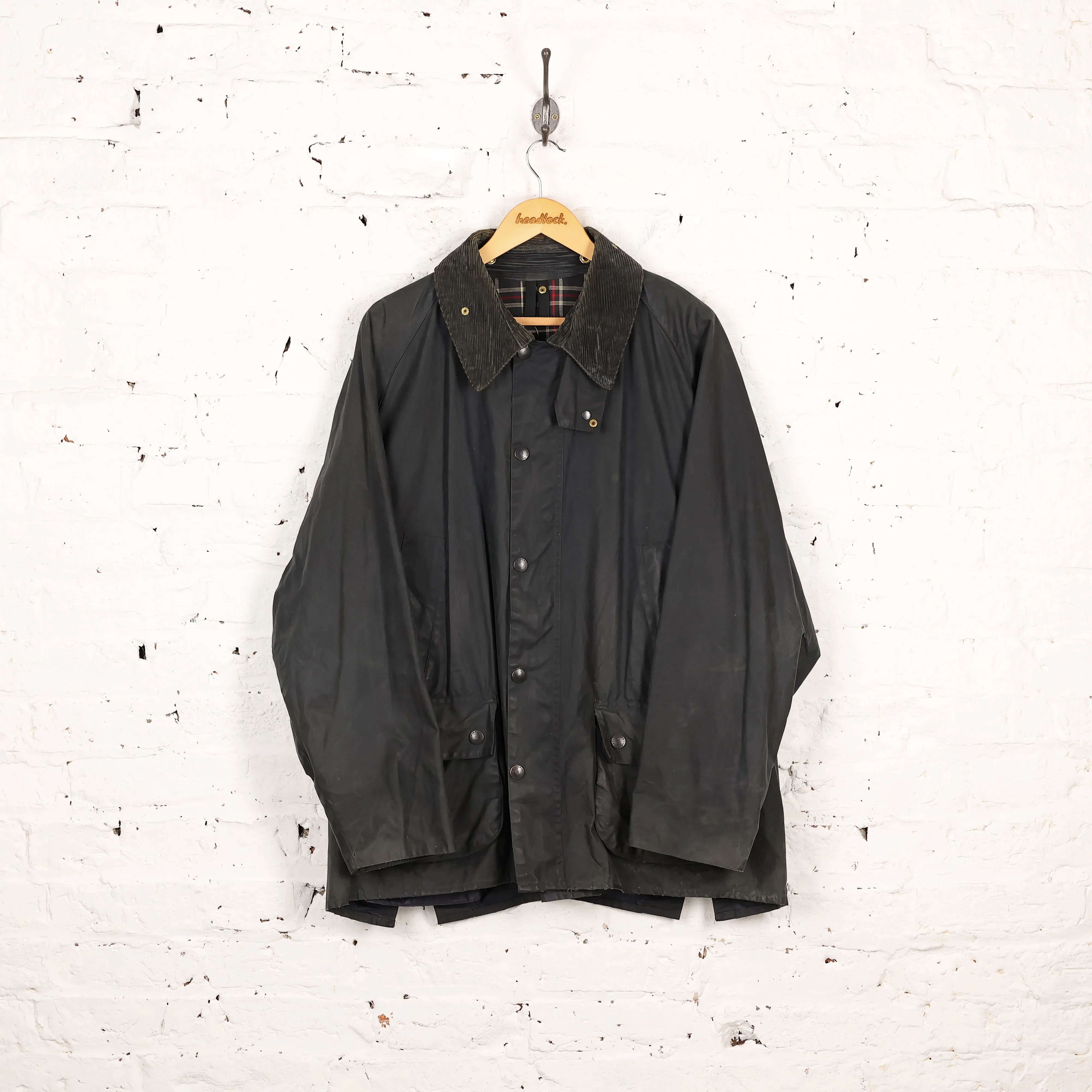 Barbour Bedale Wax Jacket Coat - Blue - XXL