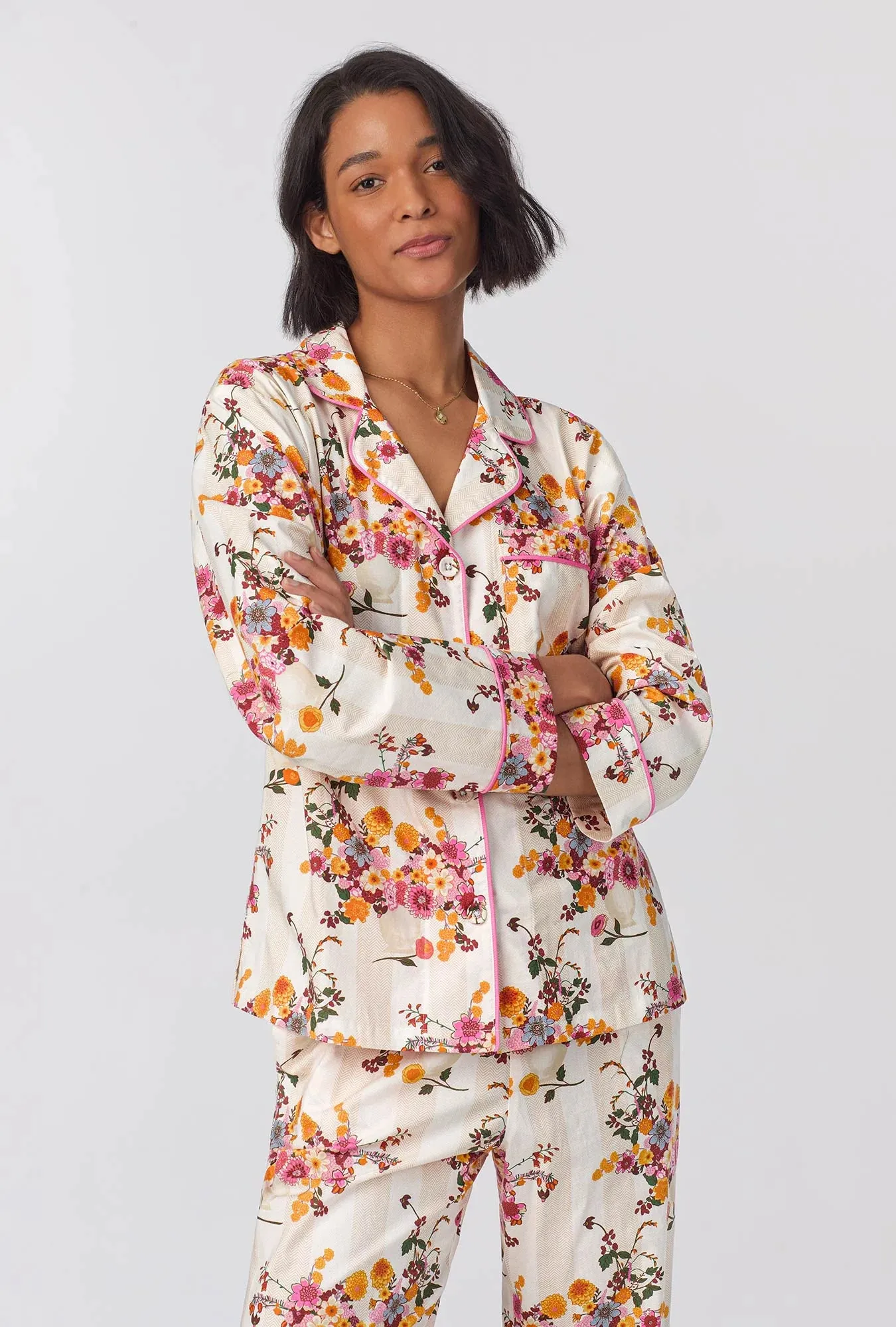 Bedhead Long Sleeve Woven Cotton Poplin PJ Set - Chalet Floral