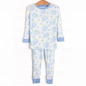 Bedtime Blossoms Bamboo Pajama Set, Blue