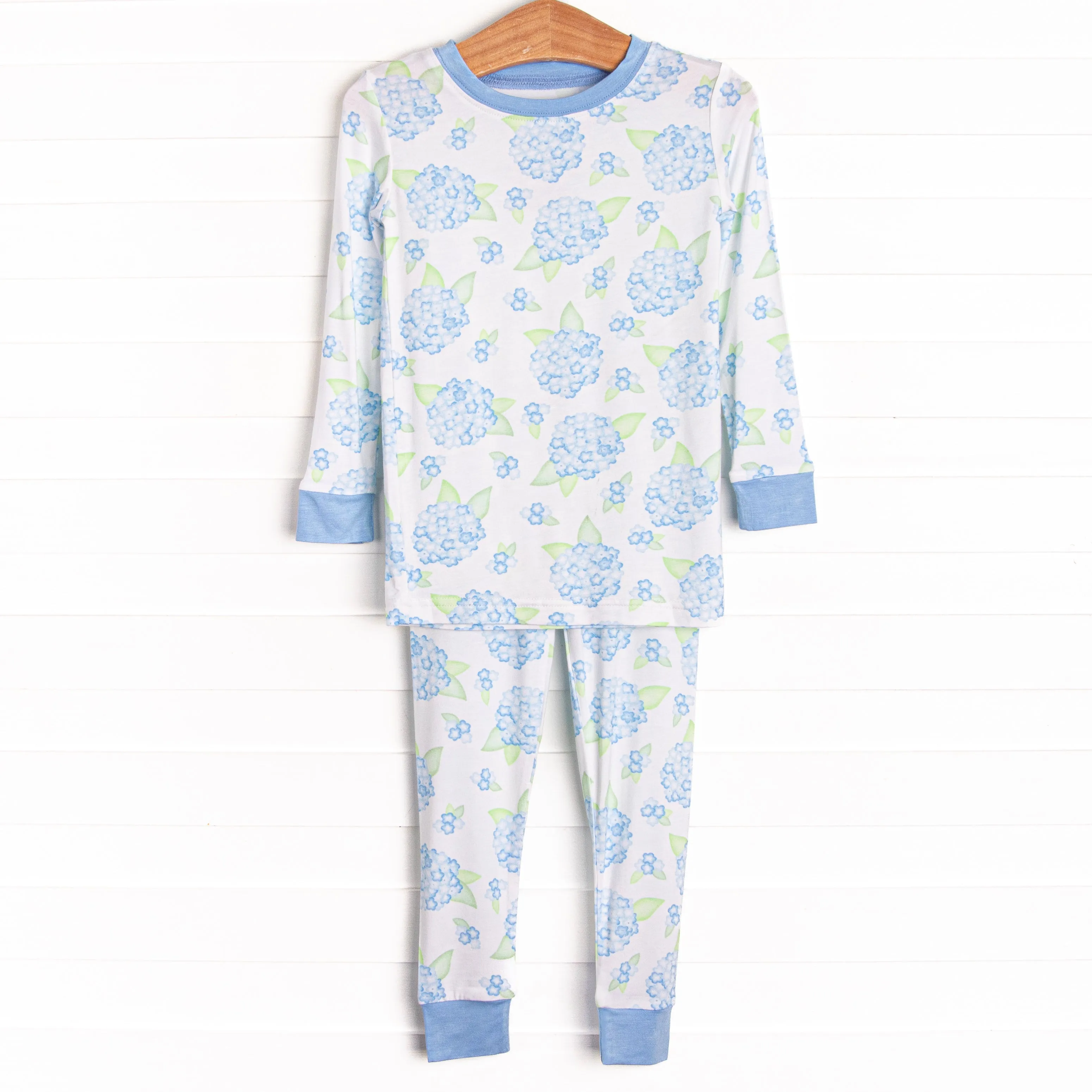 Bedtime Blossoms Bamboo Pajama Set, Blue