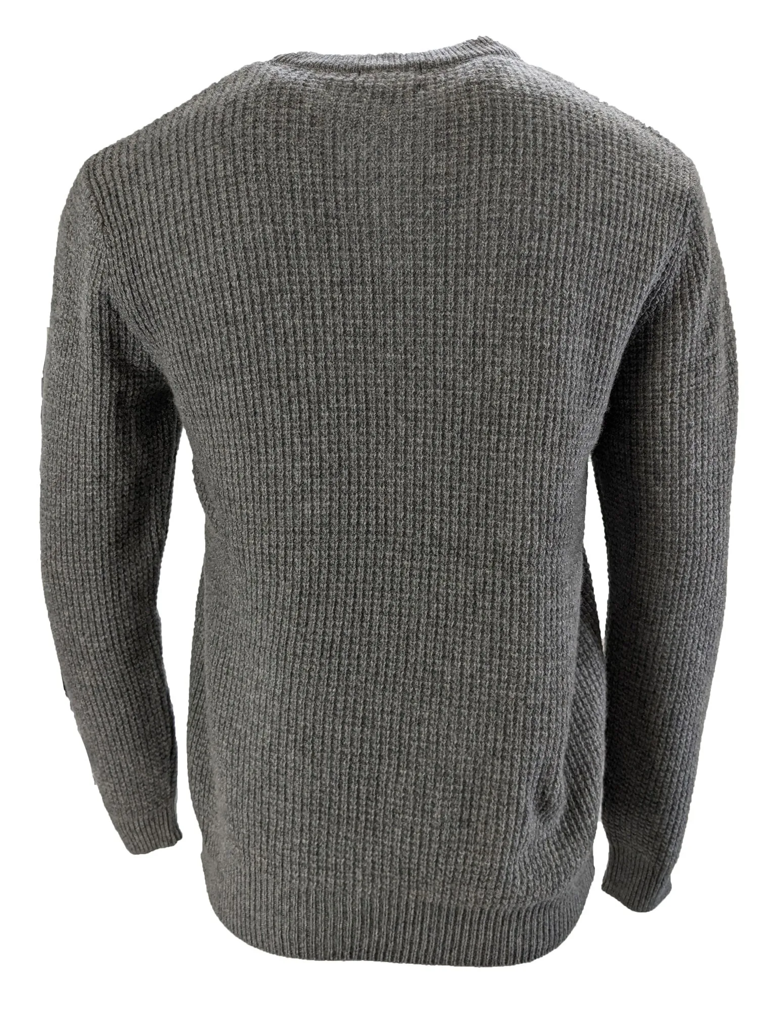 Benson Men's Grey Cashmere Waffle Knit Crew CSW09 Size Large NWT