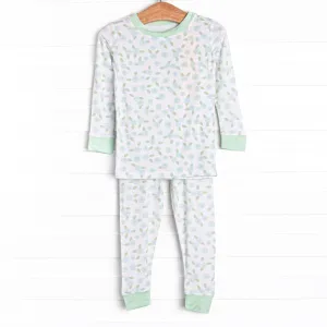 Berry Blue Bundles Bamboo Pajama Set, Green