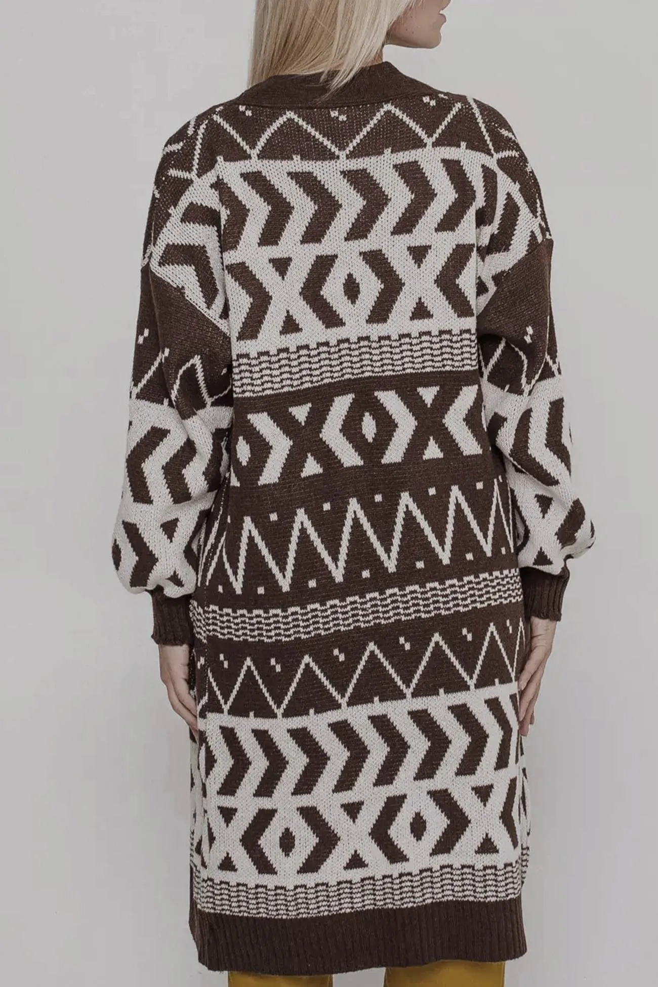 BerryBetty - Vintage Jacquard Patchwork Long Cardigan