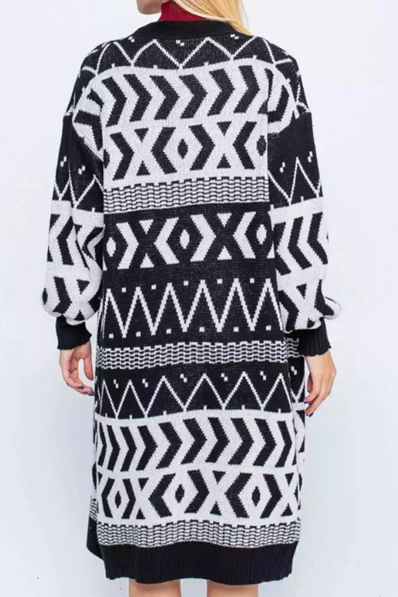 BerryBetty - Vintage Jacquard Patchwork Long Cardigan