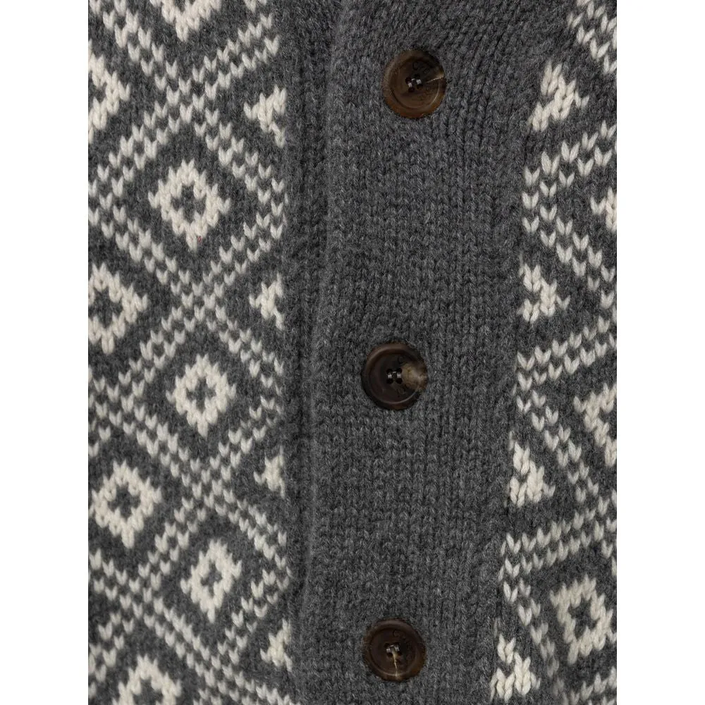 Bicolor Cashmere Cardigan