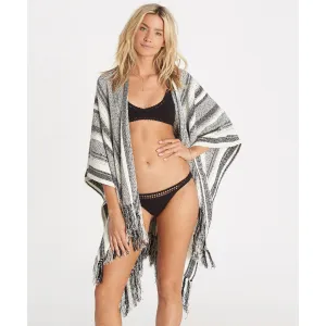 Billabong Women's Seaside Voyage Open Front Poncho | Black/White