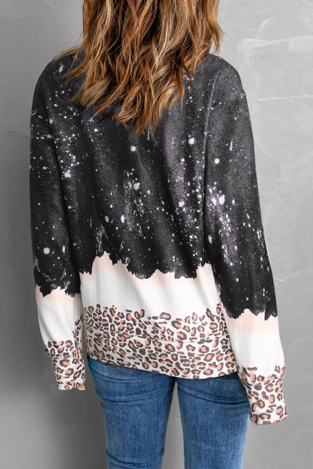 Black Mamas Valentine Leopard Bleached Sweatshirt