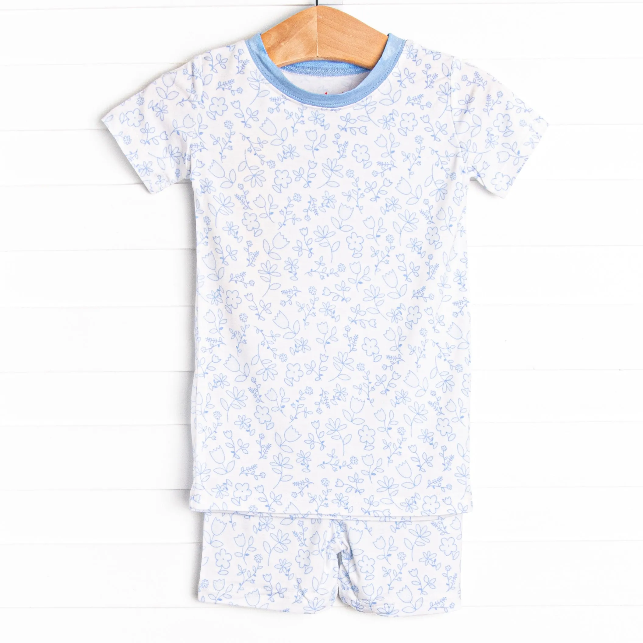 Blue Willow Bamboo Pajama Short Set, Blue