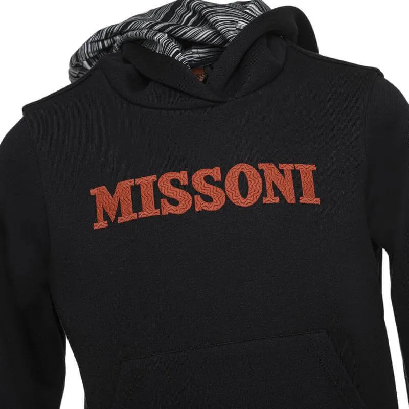 Boys Black Logo Hoody