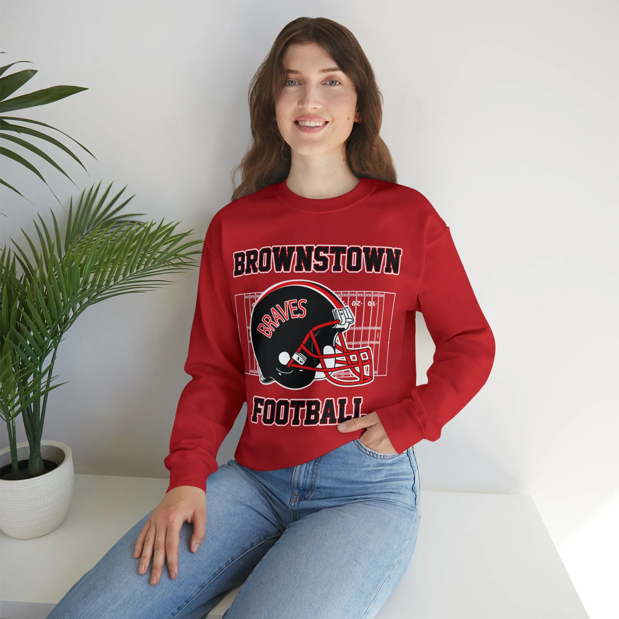 Brownstown Braves Football Crewneck Sweatshirt
