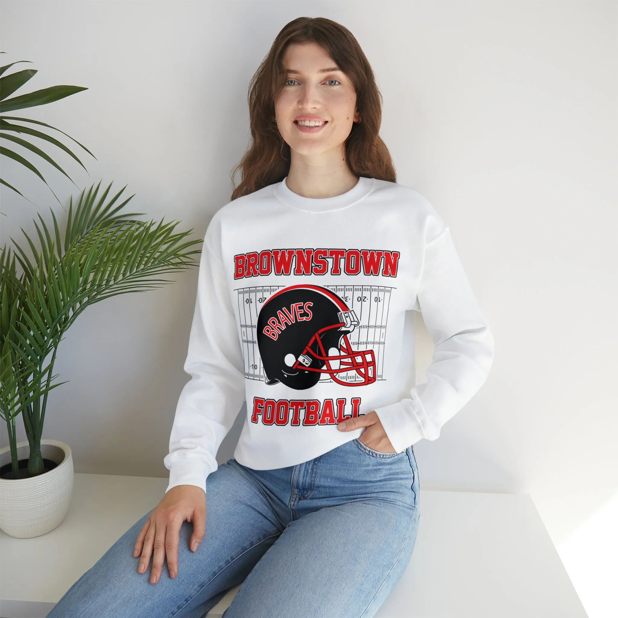 Brownstown Braves Football Crewneck Sweatshirt