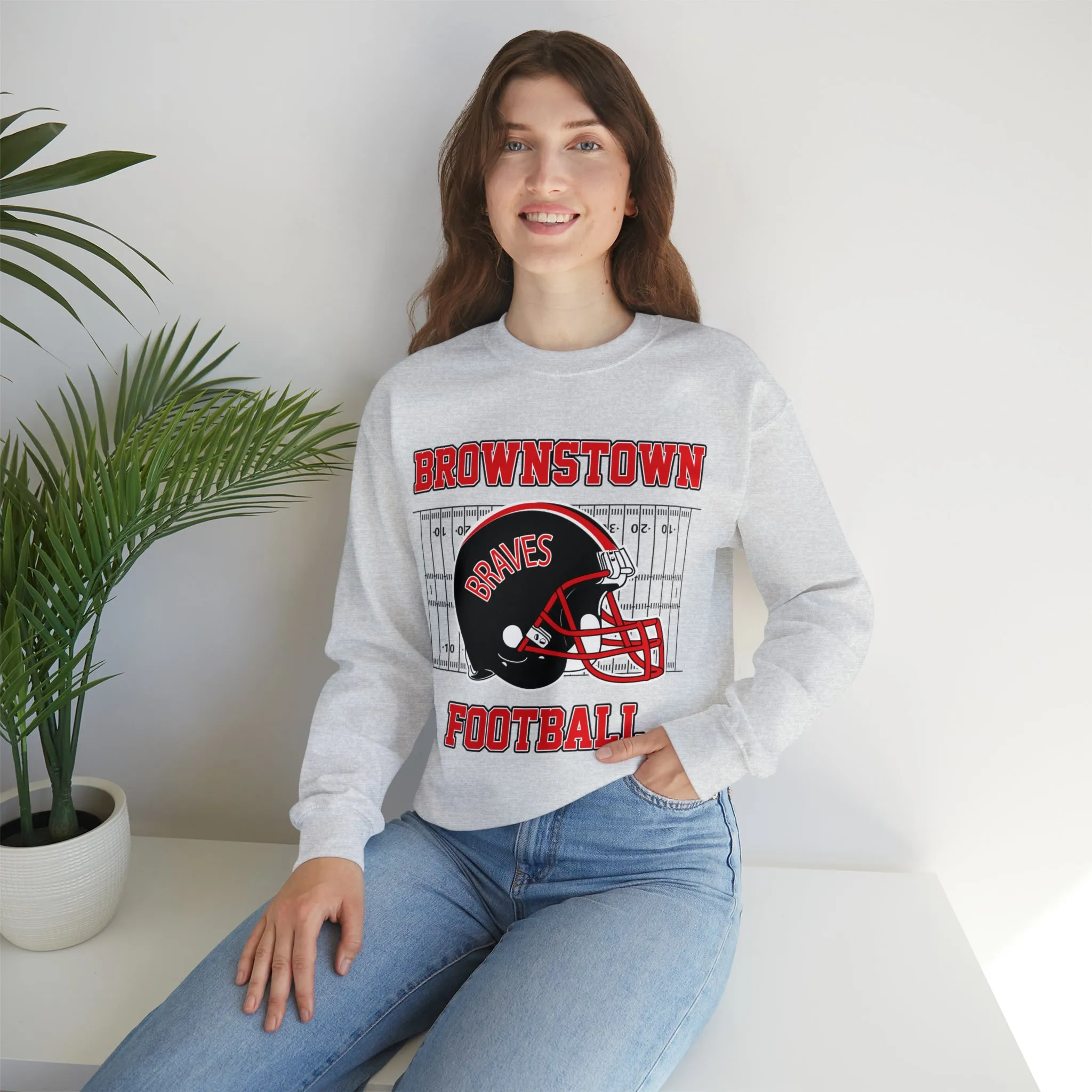 Brownstown Braves Football Crewneck Sweatshirt