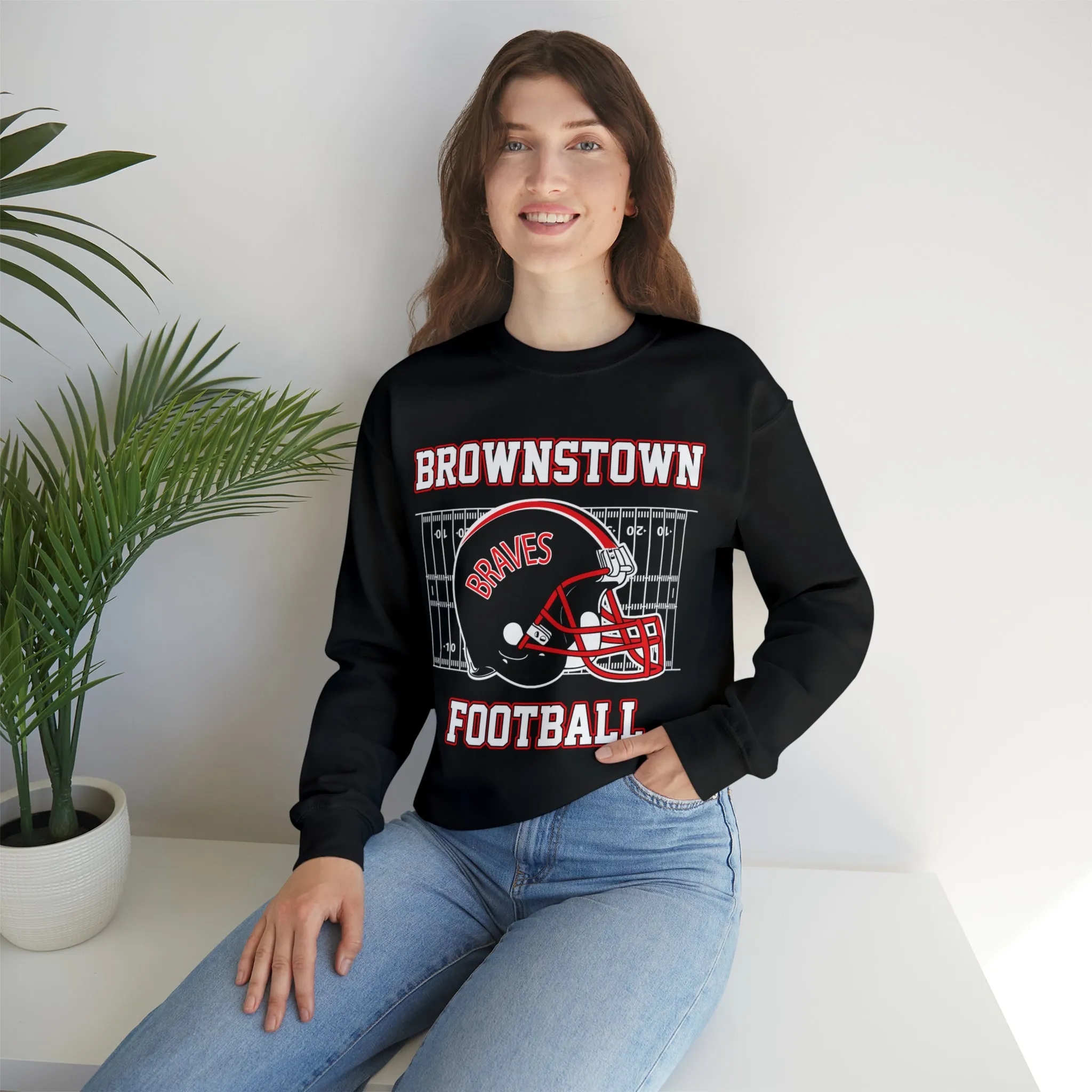 Brownstown Braves Football Crewneck Sweatshirt