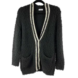 Brunello Cucinelli - Textured Cardigan Longline Patch Pocket Striped Trim - XS
