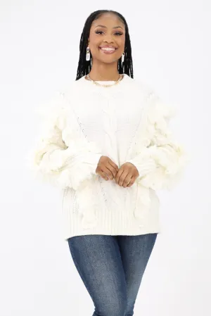 Cable Knit Sweater - Cream