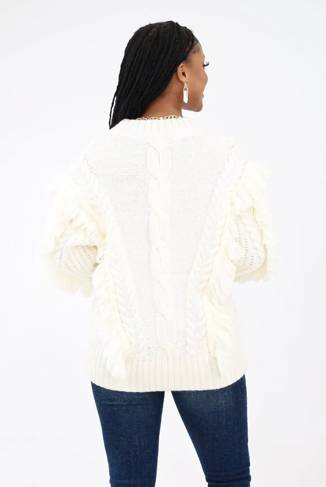 Cable Knit Sweater - Cream