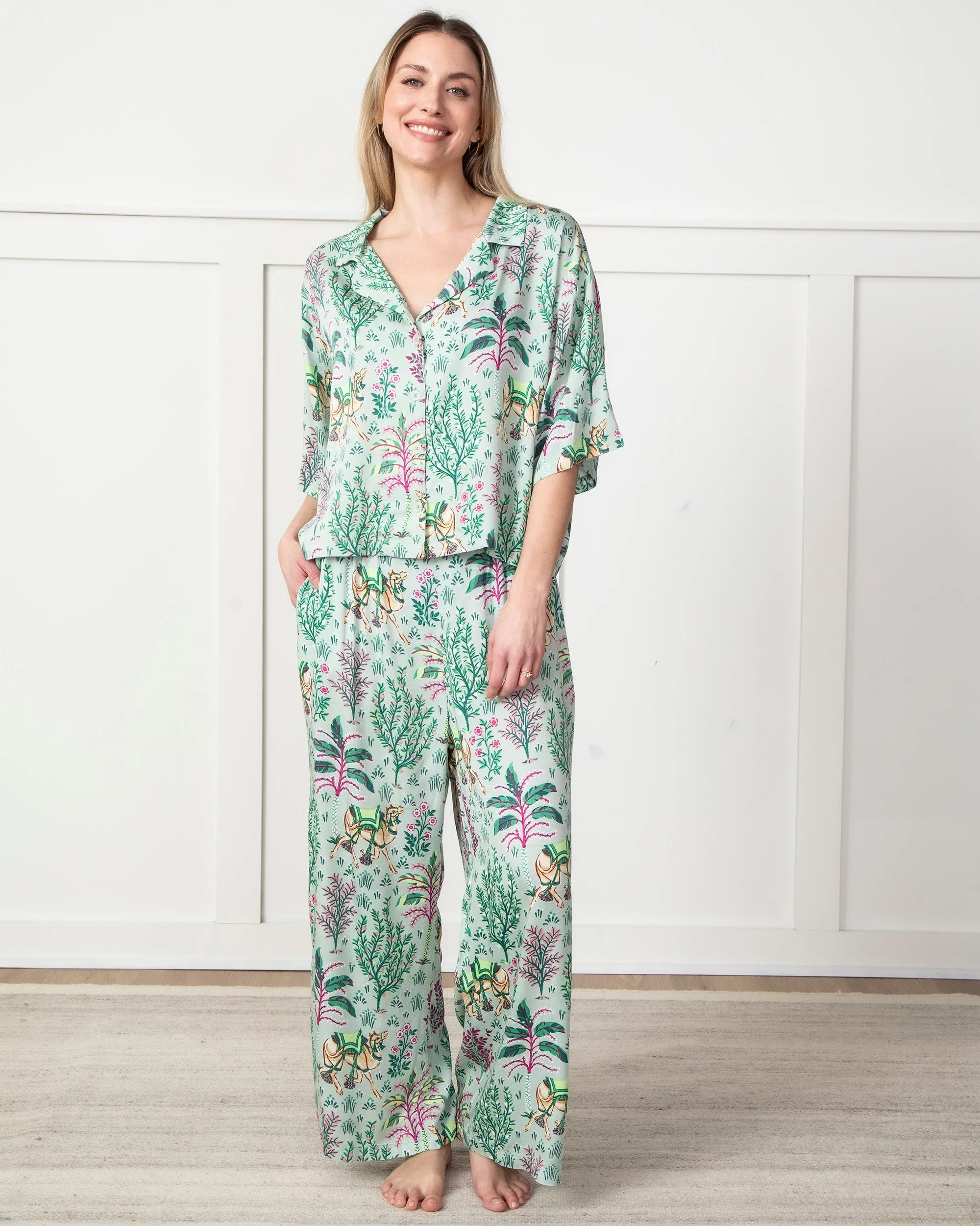 Camel's Courtyard - Petite Satin Wildest Dreams Set - Avocado