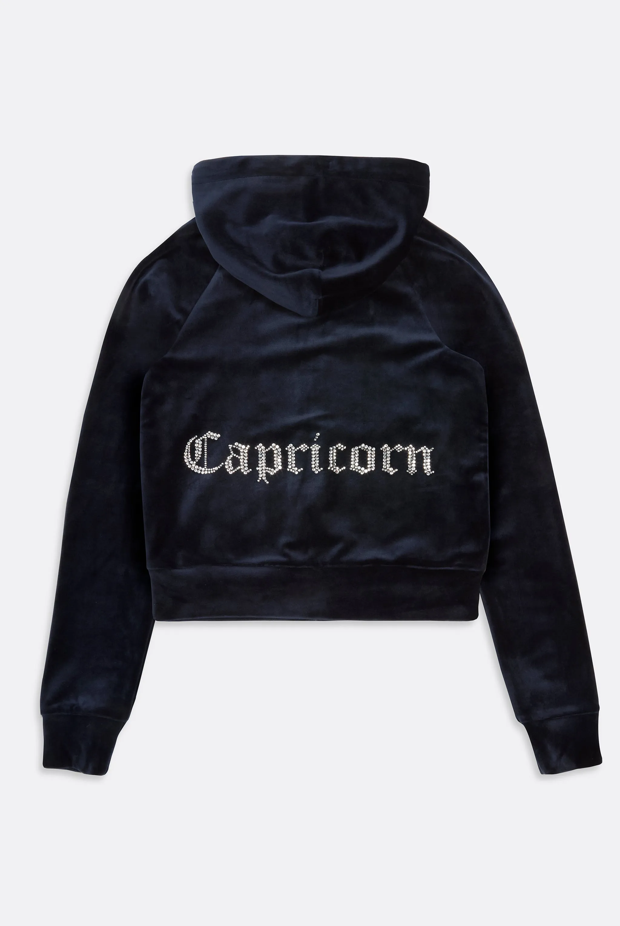 'CAPRICORN' NIGHT SKY DIAMANTÉ VELOUR ZIP-THROUGH HOODIE