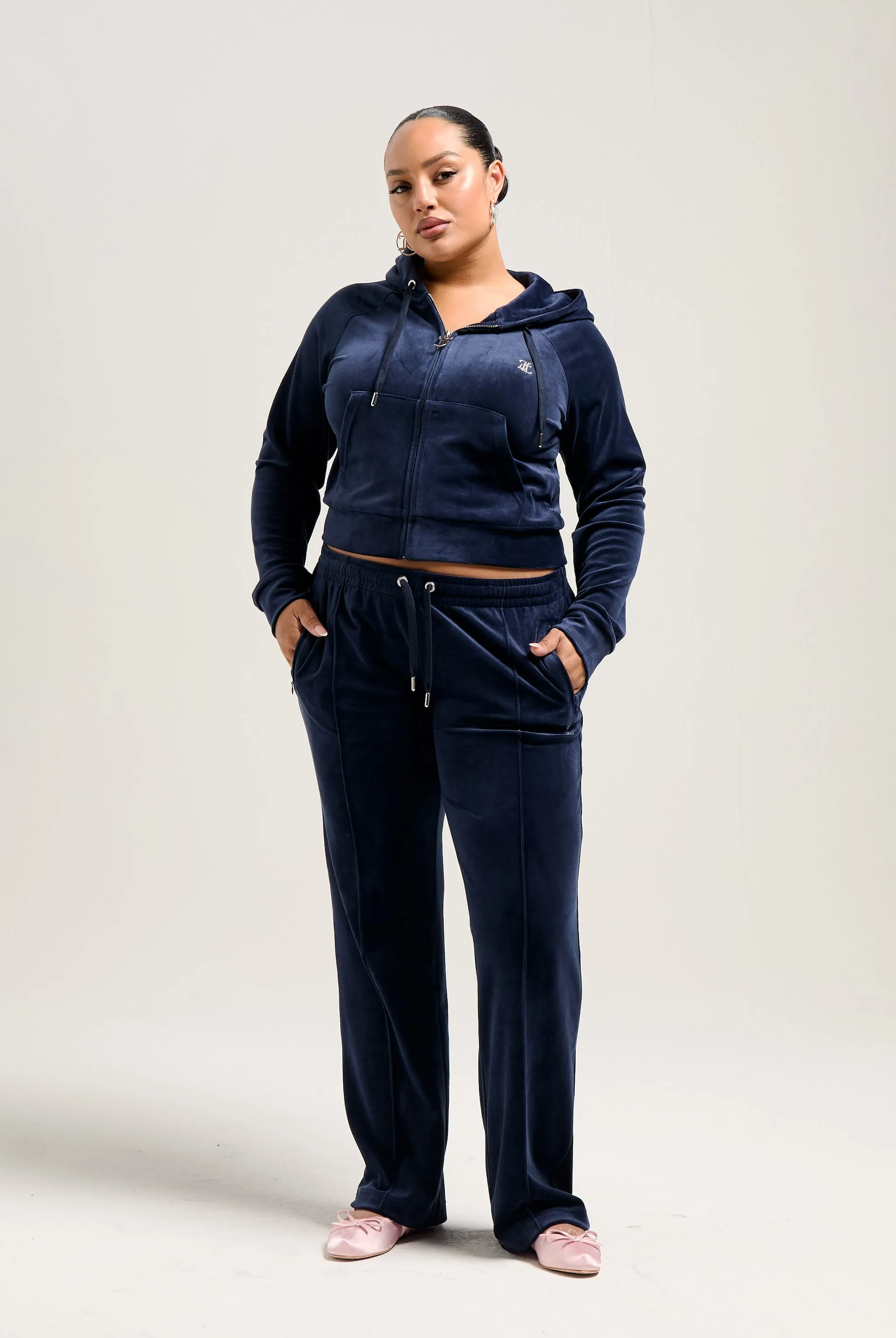 'CAPRICORN' NIGHT SKY DIAMANTÉ VELOUR ZIP-THROUGH HOODIE