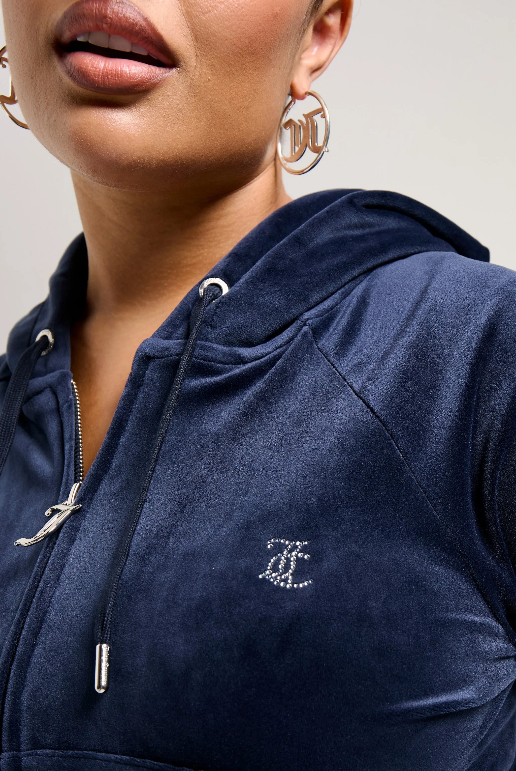 'CAPRICORN' NIGHT SKY DIAMANTÉ VELOUR ZIP-THROUGH HOODIE